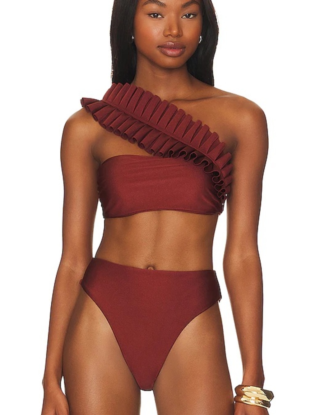 Andrea Iyamah Ruffle Bikini Top NWT S